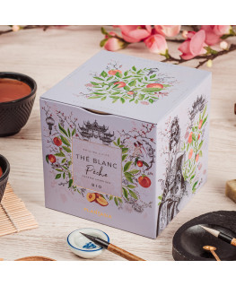 Cube métal thé blanc pêche Bio